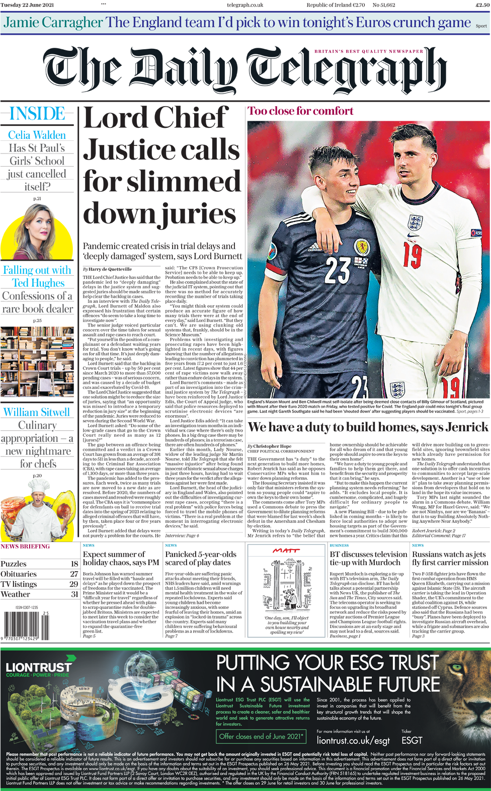 Daily Telegraph Tuesday