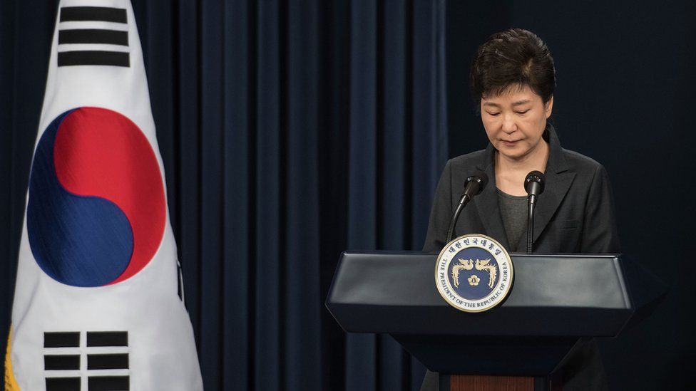 South Korean President Park Geun-hye at the presidential Blue House in Seoul, 4 November 2016