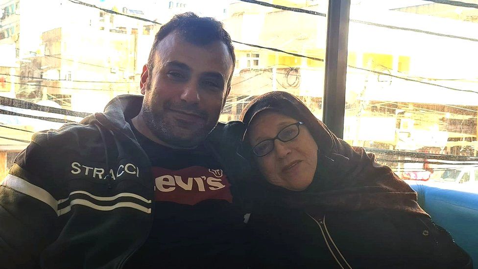 Ibrahim Assaliya and his mother in Gaza