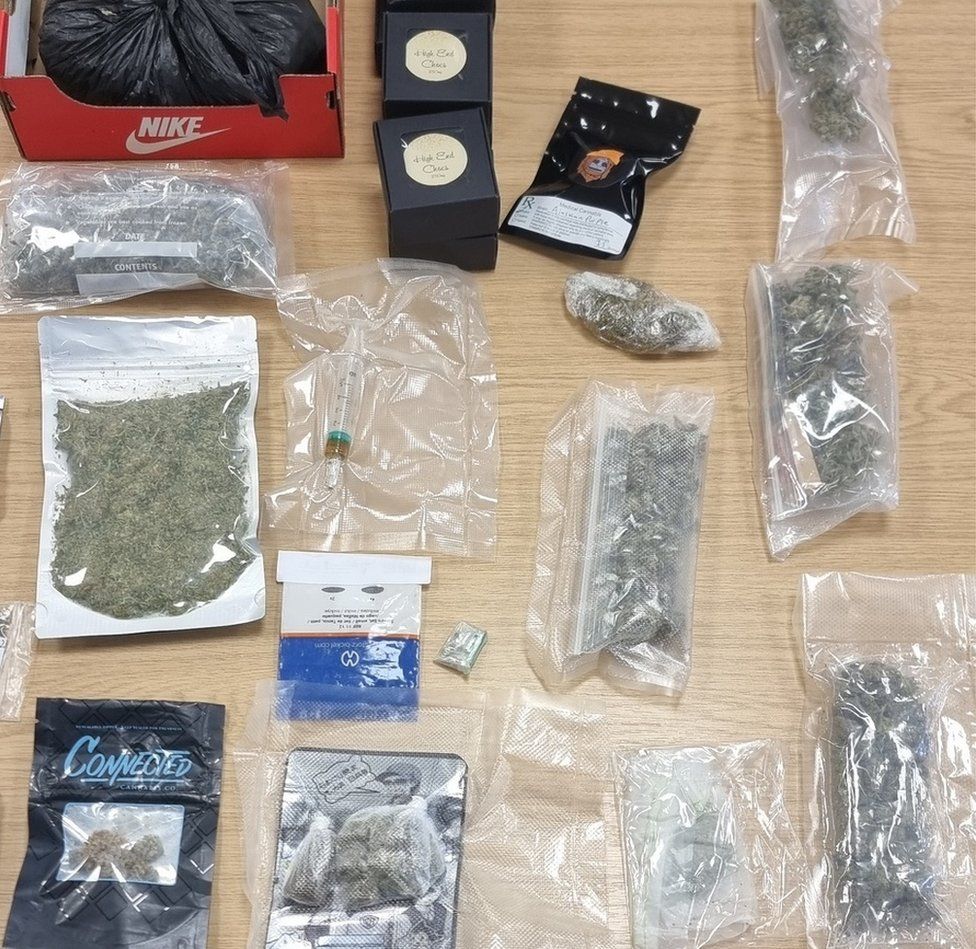 Drugs intercepted at the Werrington sorting office in Peterborough