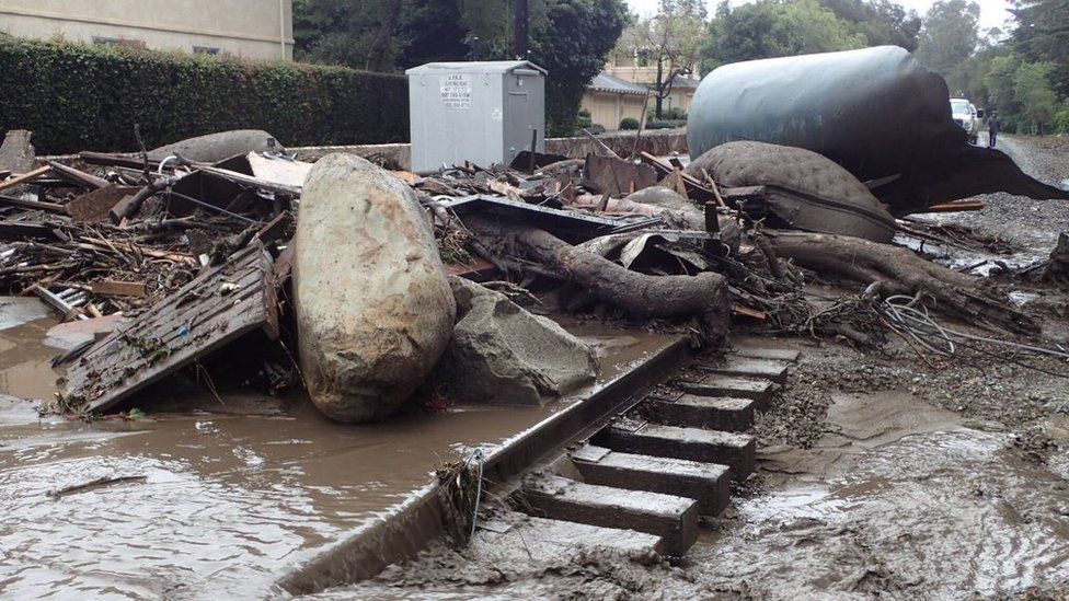 boulders the size of cars slammed into roadways