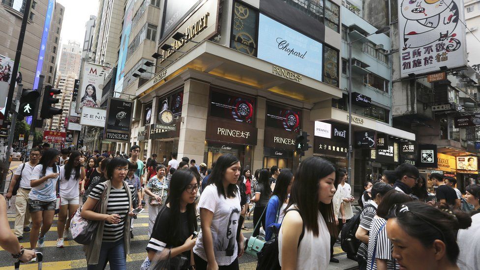 Luxury fashion store on Russell Street in the Causeway Bay shopping district