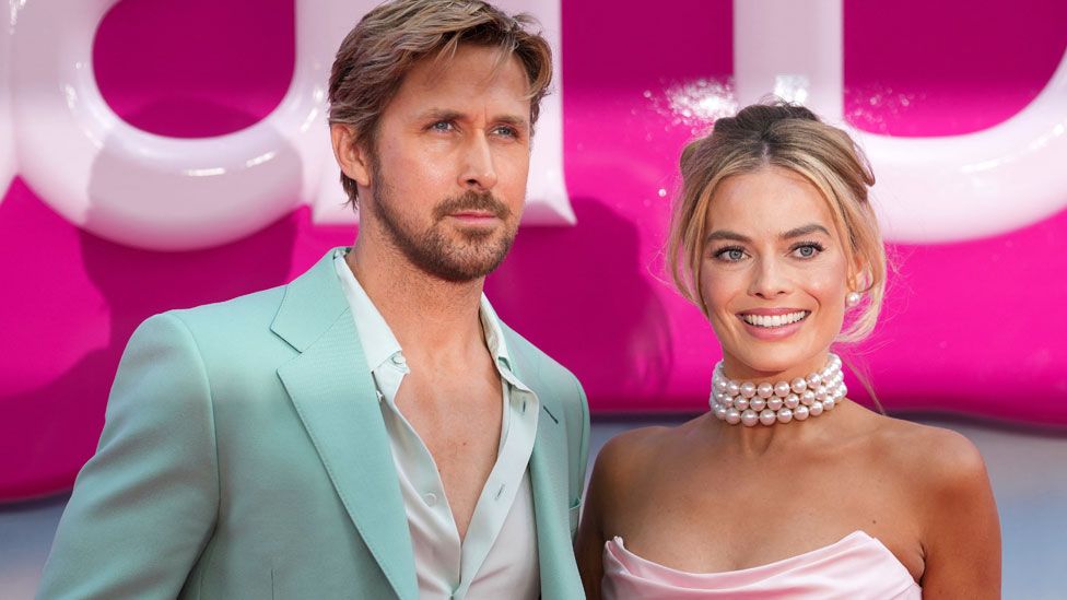 Margot Robbie and Ryan Gosling attend the European premiere of Barbie in London, Britain on 12 July 2023