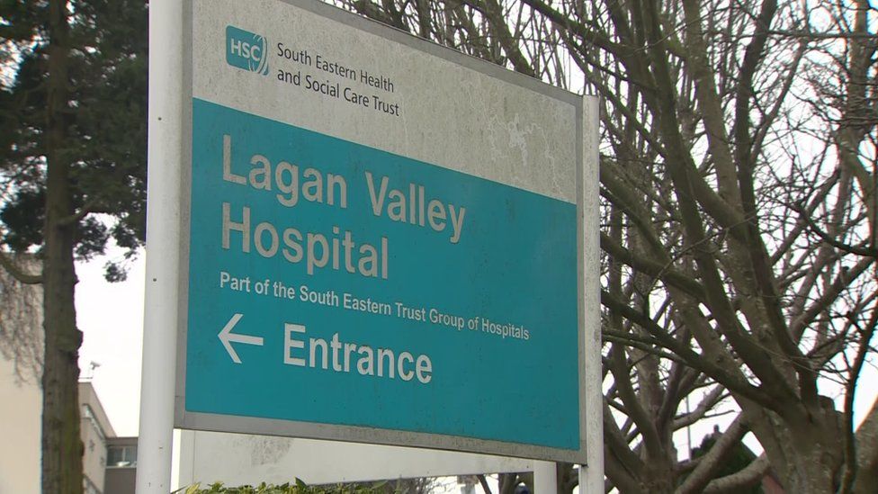 A sign that reads: Lagan Valley Hospital