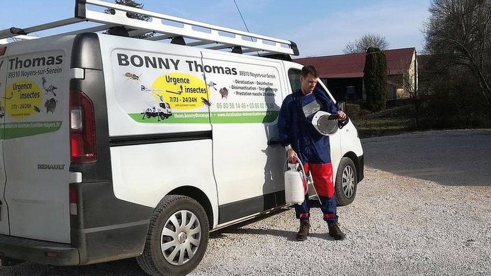 Pest controller Thomas Bonny in Burgundy, France