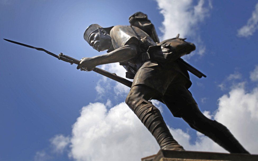 Monument to black soldiers who fought for both Britain and Germany in the German East African Campaign in Dar es Salaam