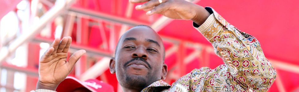 Nelson Chamisa at a rally in Harare, Zimbabwe