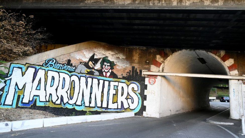 The entrance to "Les Marronniers" neighbourhood in Marseille