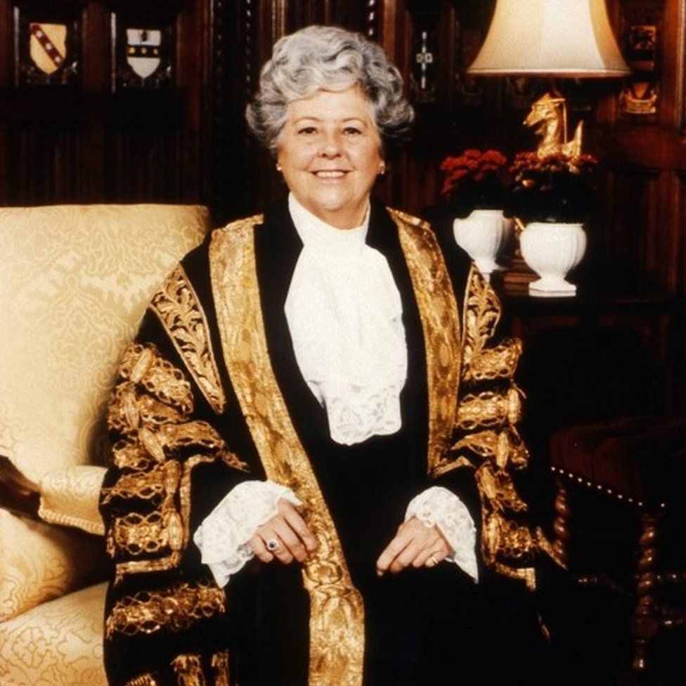 Betty Boothroyd in the Speaker's ceremonial robes