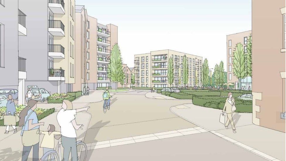 CGI of what Castle Street/Caroline Street area could look like under future Stalybridge vision