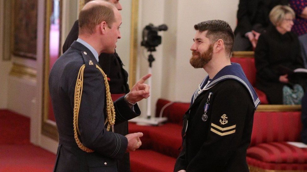 Prince William and Leading Seaman David Groves