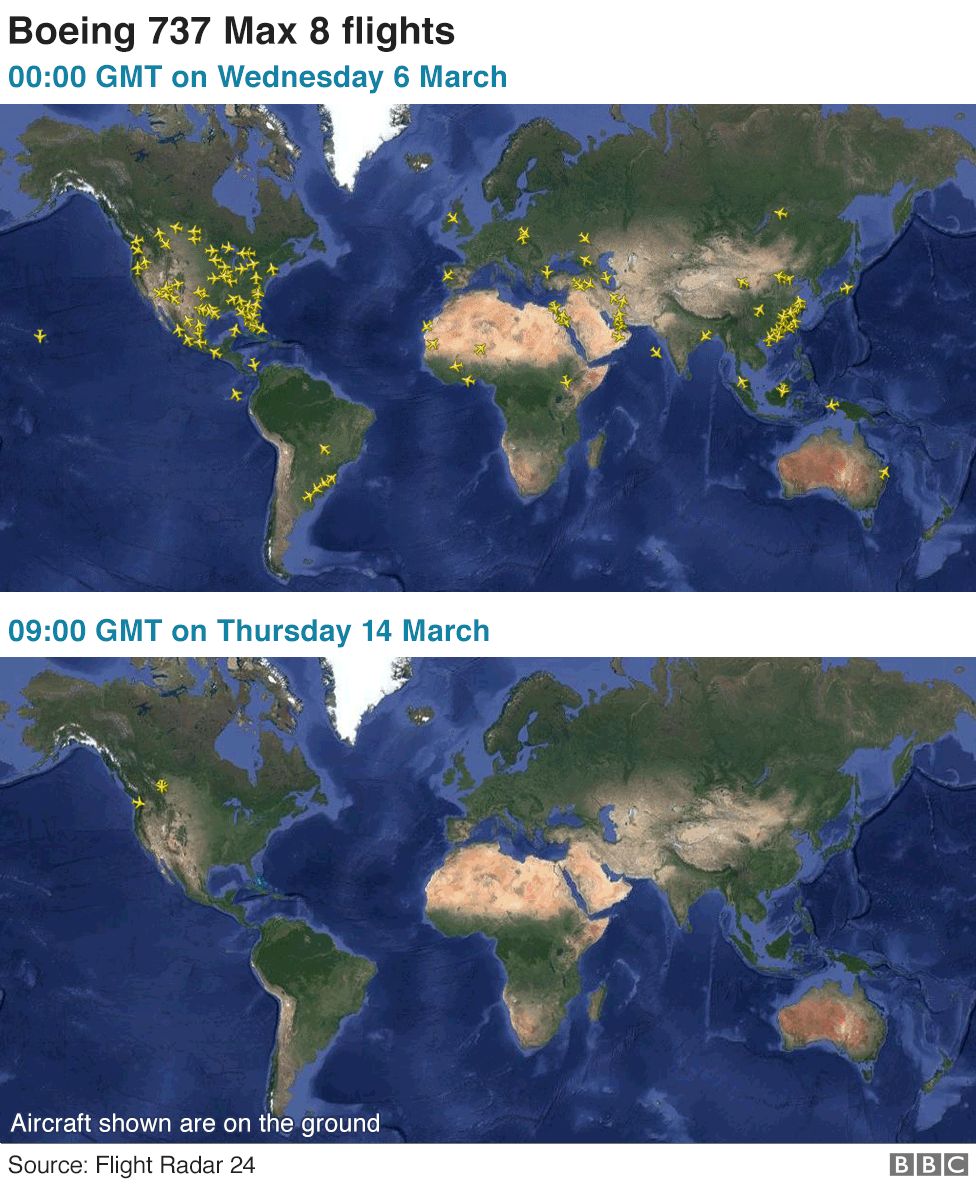 Map: Boeing 737 Max global flights before and after flight bans were imposed