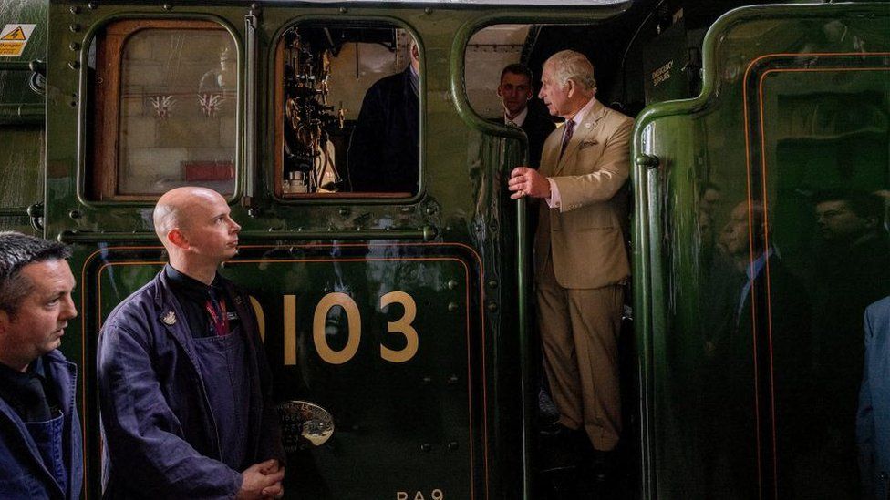 The King stepped onto the footplate of the Flying Scotsman