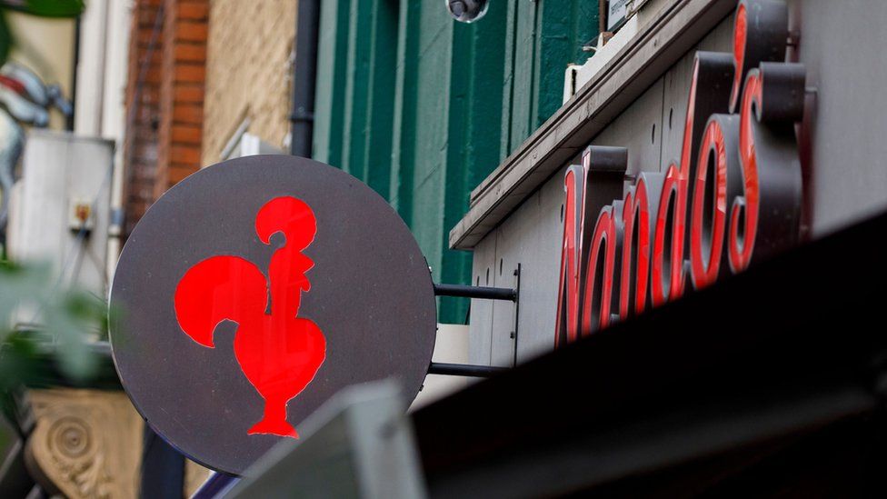 The Nando's chicken logo seen in central London