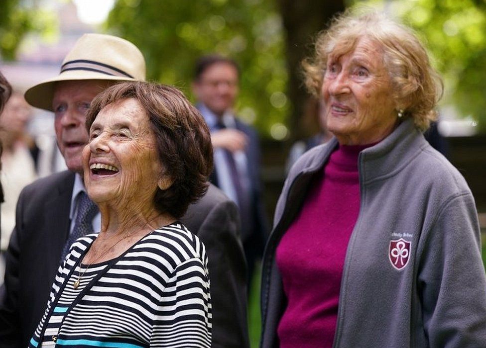 Holocaust survivors (left to right) Sir Ben Helfgott, Lily Ebert and Susan Pollack