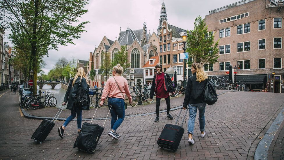 Tourists in Amsterdam