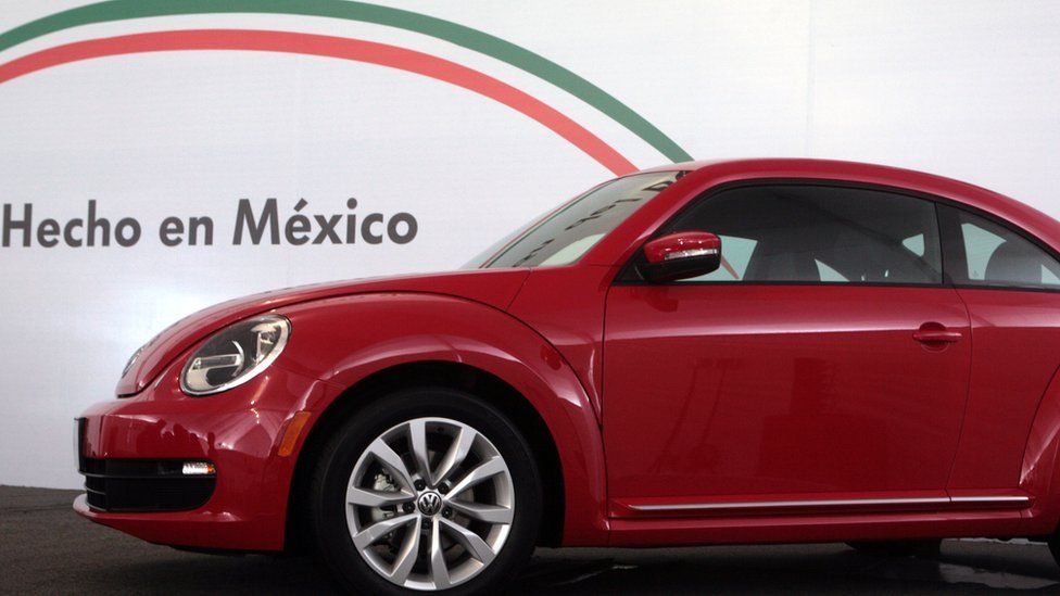 The new incarnation of Volkswagen's iconic car, the 'Beetle', is presented to the media at the auto factory in Puebla State, Mexico on July 15, 2011
