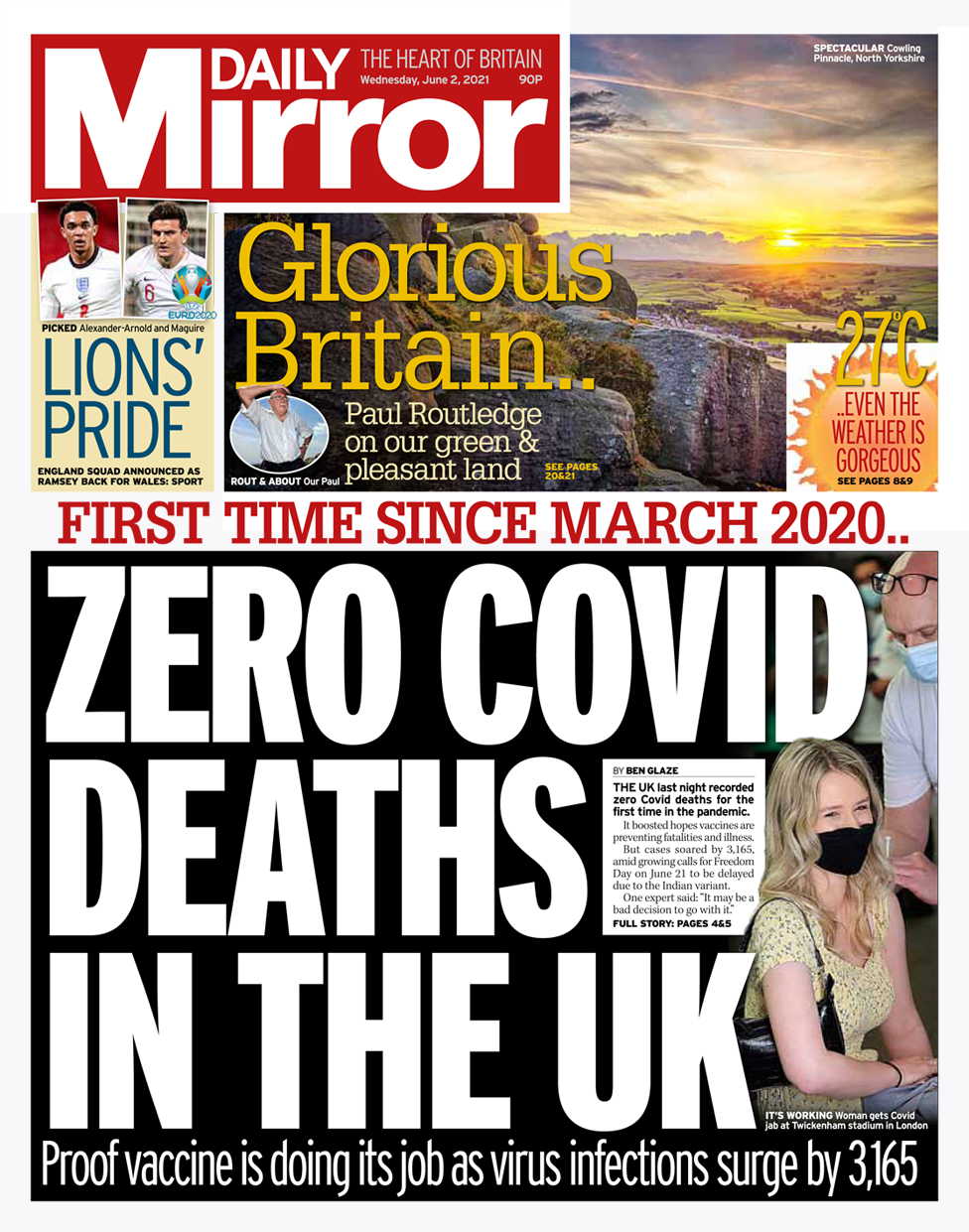 Daily Mirror front page 02/06/21