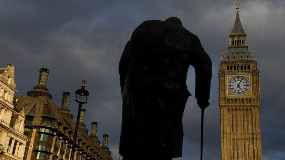Churchill statue on parliament square