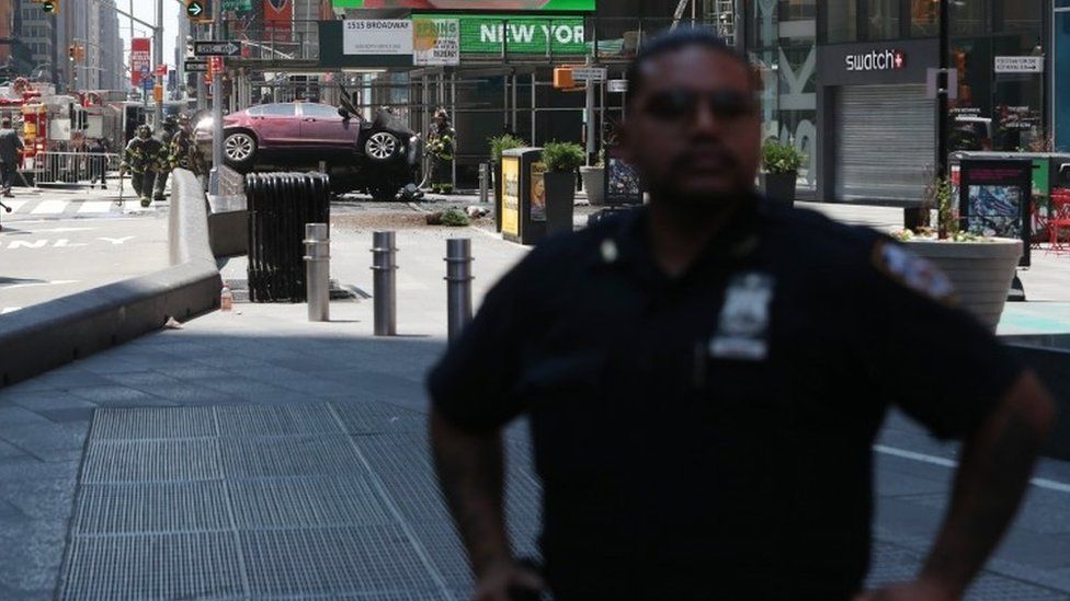 New York Times Square car accident in pictures - BBC News