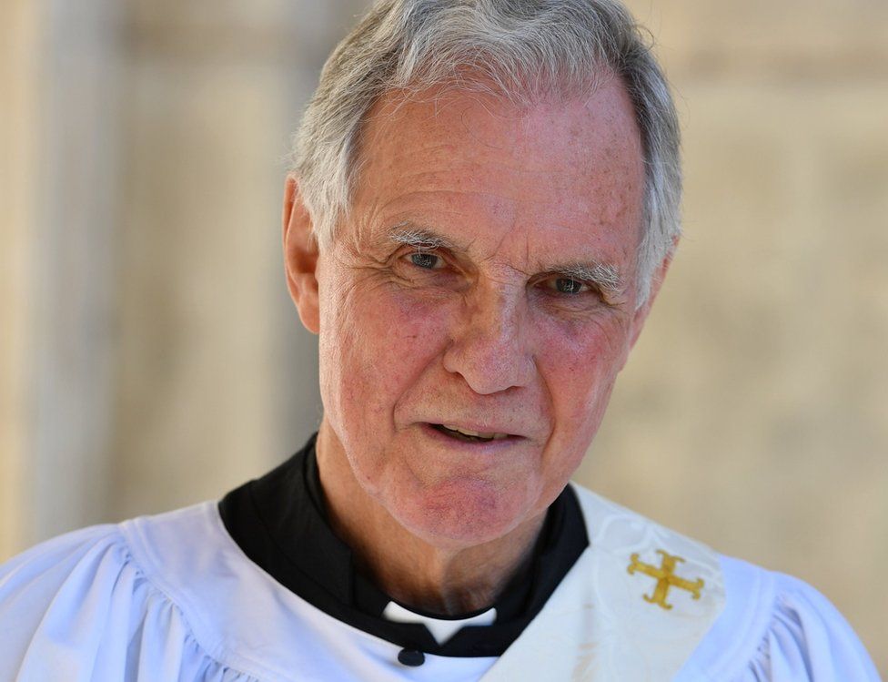 Jonathan Aitken in priest's outfit