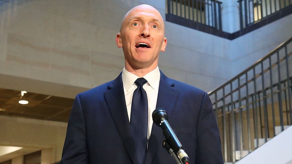 Carter Page speaks after testifying to a US House of Representatives committee