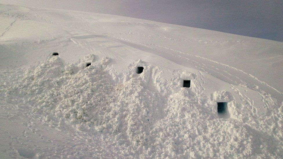 Snow holes