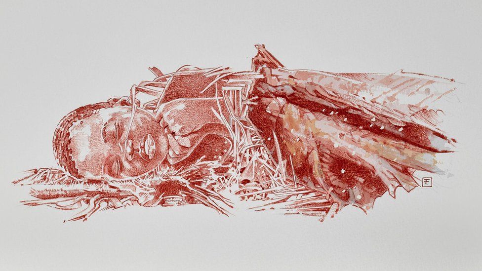 An artist’s interpretation of Mtoto’s burial (c) Fernando Fueyo