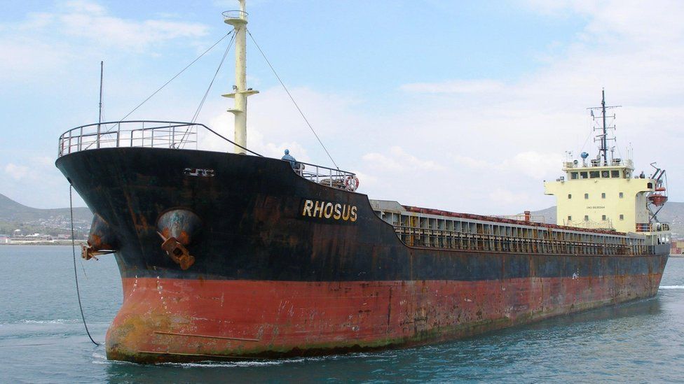 An undated photo made available by Tony Vrailas shows the cargo ship MV Rhosus