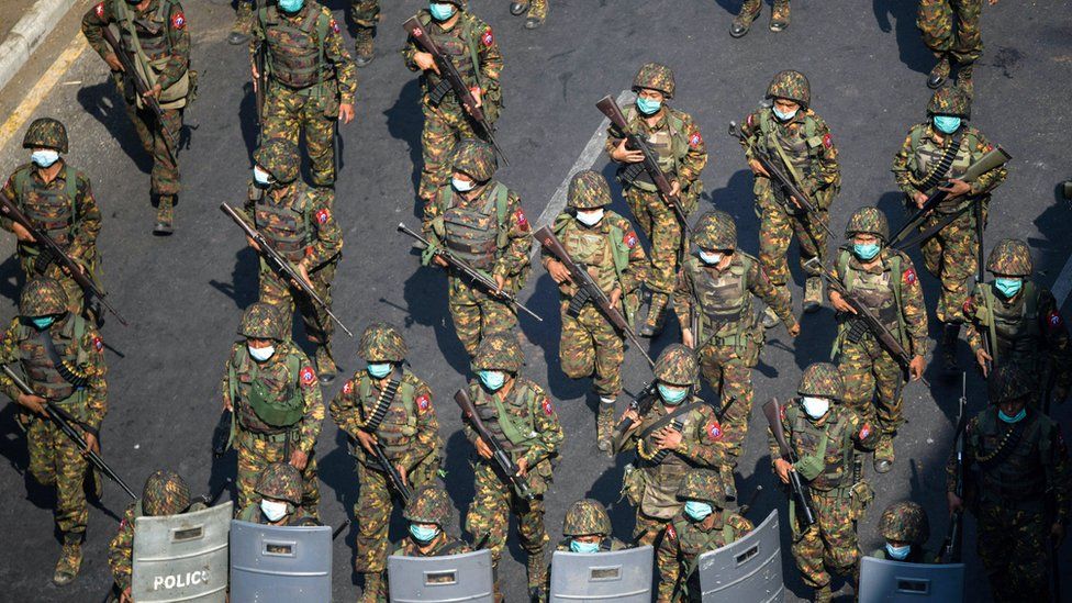 File photo of Myanmar's military carrying out the coup in February