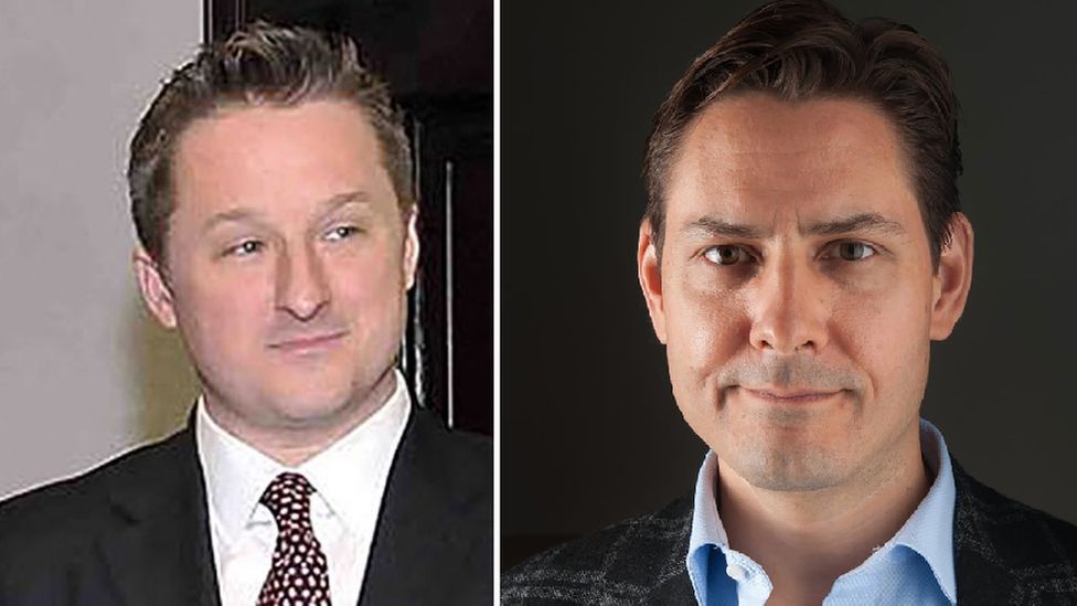 Michael Spavor (L) en Michael Kovrig (samengestelde afbeelding)