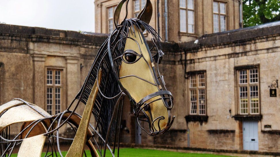 One of the new horse sculptures in Longleat's stable block