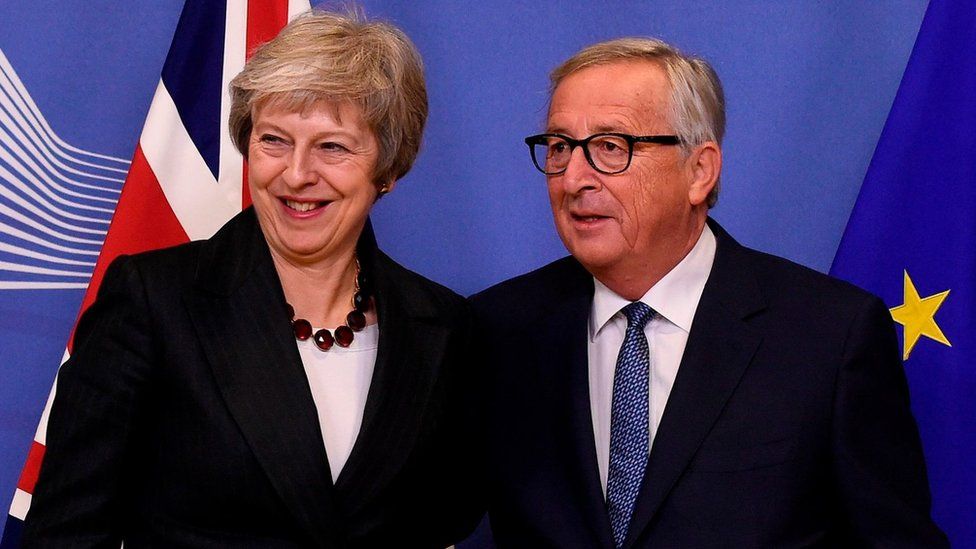 Theresa May and Jean-Claude Juncker