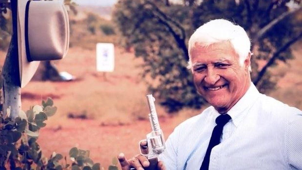 A still from Bob Katter's controversial political advertisement, which depicted him shooting his political rivals dead