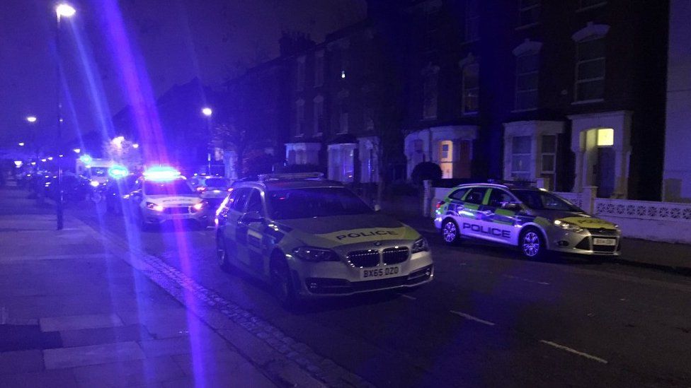 Police at scene in Finsbury Park