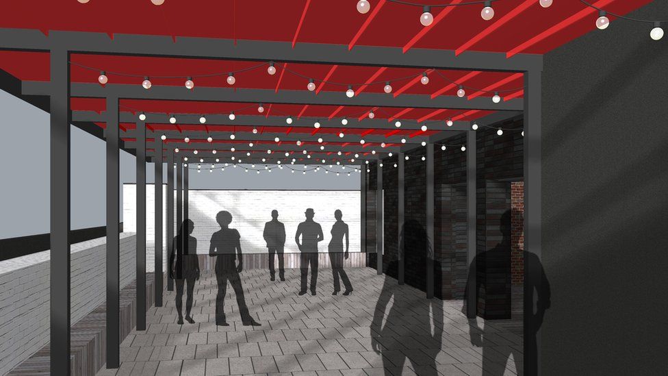 Artist impression of roof terrace Clwb Ifor Bach