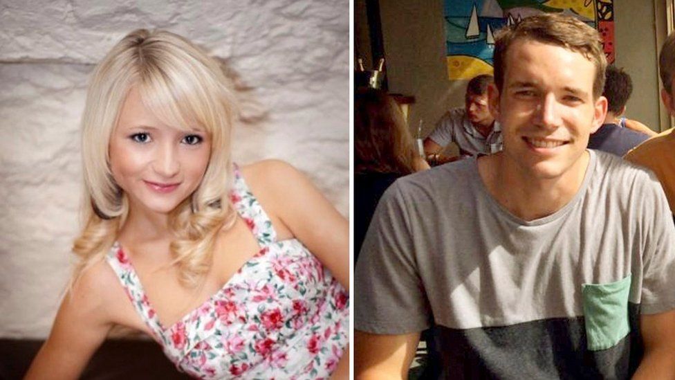 A composite picture shows British students Hannah Witheridge and David Miller
