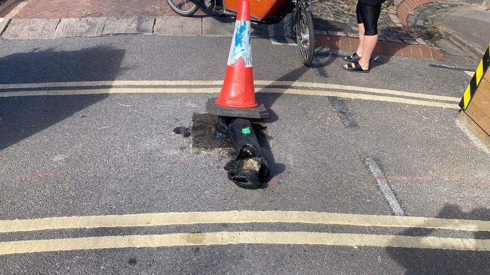 Another melted bollard