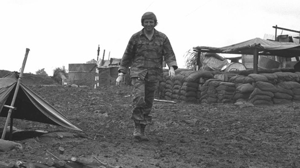 Dick Swanson at a military firebase during the Vietnam War