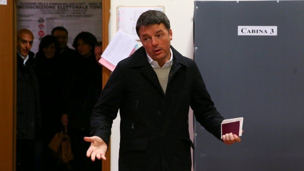 Democratic Party leader Matteo Renzi cast his vote in Florence