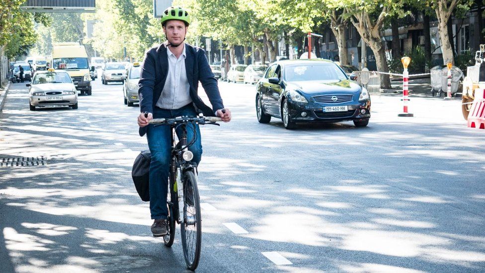 Georgian election The Brit campaigning by bike in Tbilisi BBC News