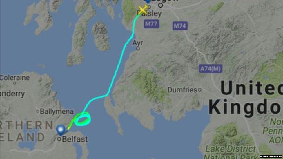 Flightpath of the Flybe aircraft