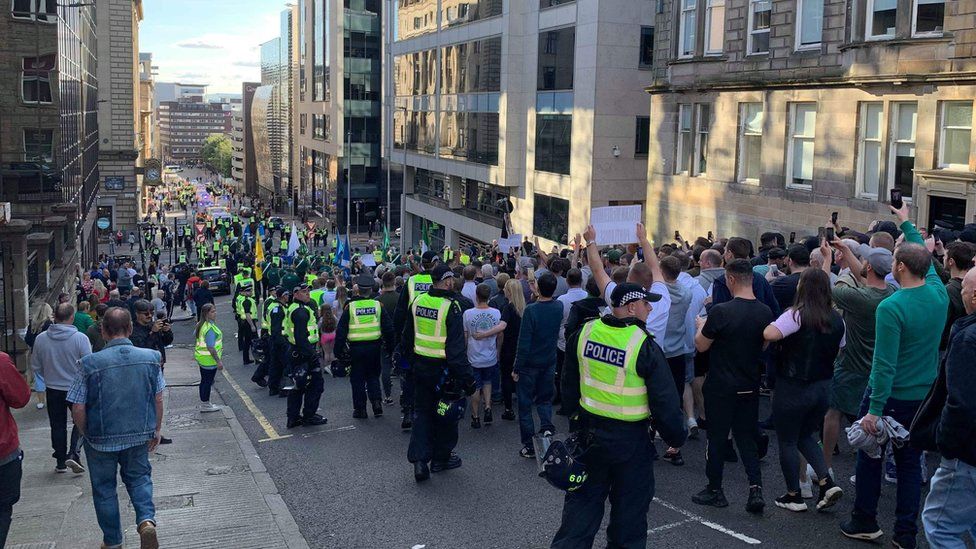 marchers in Glasgow