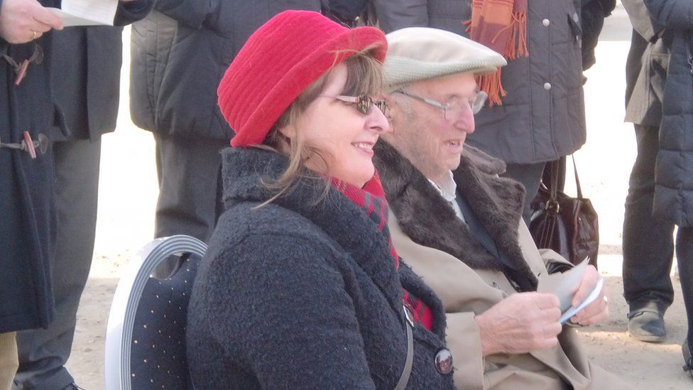 Leonie Edgell and Bernard Grunberg on one of their visits to Lingen