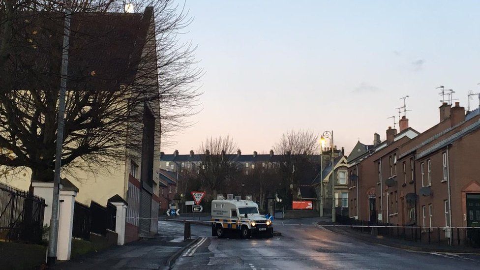 A police cordon at the scene where Edward Meenan's body was found