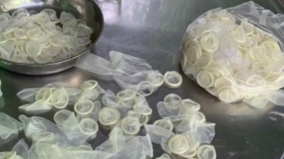 Condoms in Vietnamese warehouse