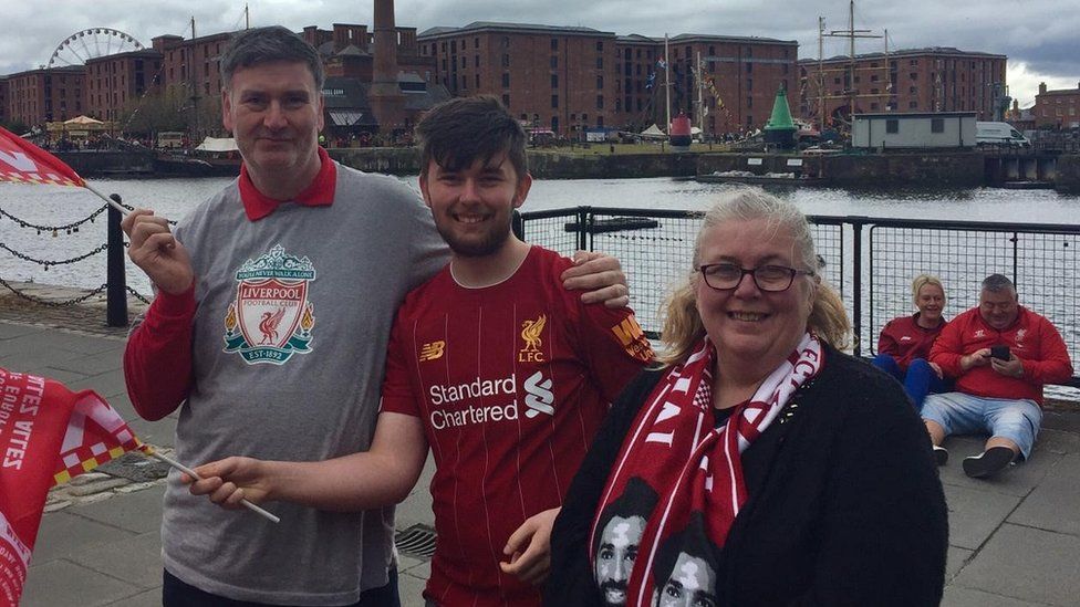Liverpool fan Dave Williams and family