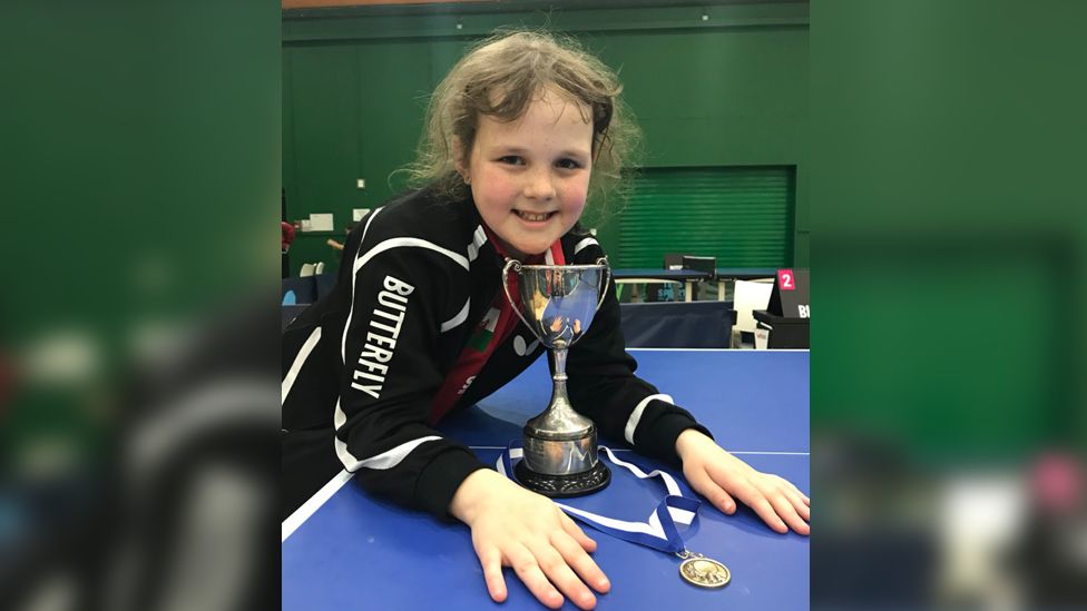 Ruby Elliot with her table tennis trophy