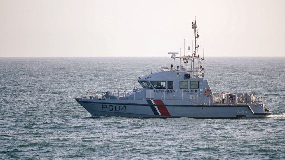 A French Gendarmerie Maritime boat patrols French waters to monitor among others things the movement of illegally migrants crossing the English Channel