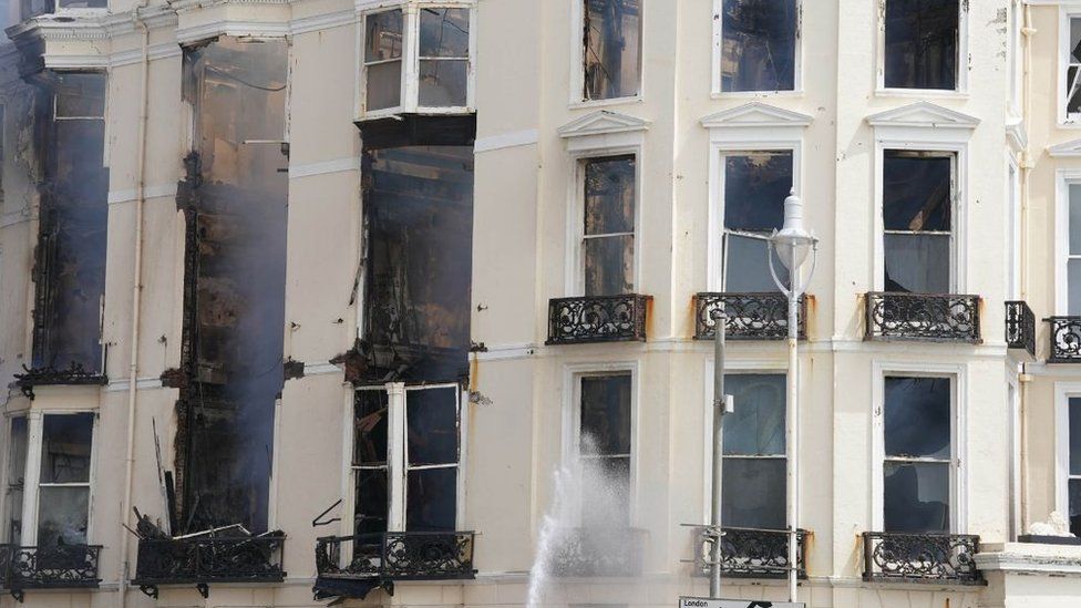 Fire damage at hotel